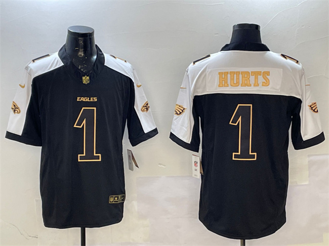 Philadelphia Eagles #1 Jalen Hurts Black Gold New F.U.S.E. Vapor Untouchable Limited Stitched Jersey - Zenithce