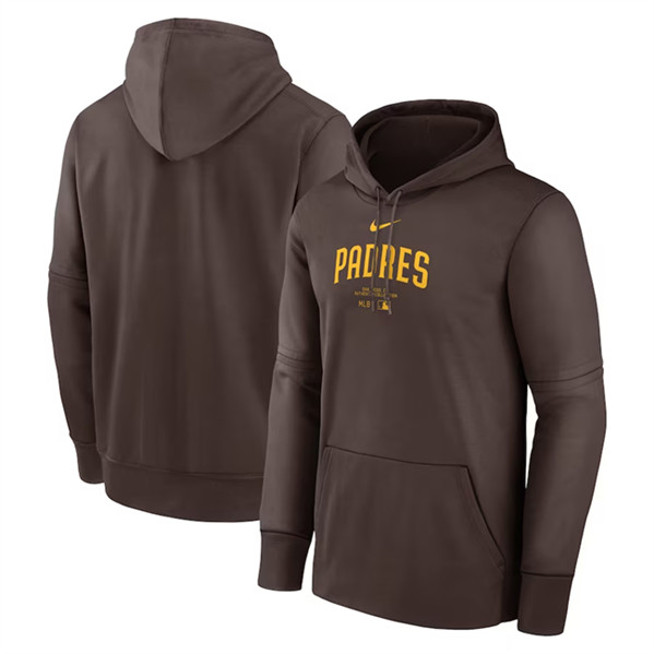 San Diego Padres Brown Collection Practice Performance Pullover Hoodie - Zenithce
