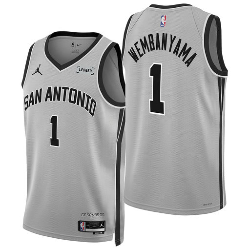 San Antonio Spurs #1 Victor Wembanyama Silver 2025-26 Statement Edition Stitched Jersey - Zenithce