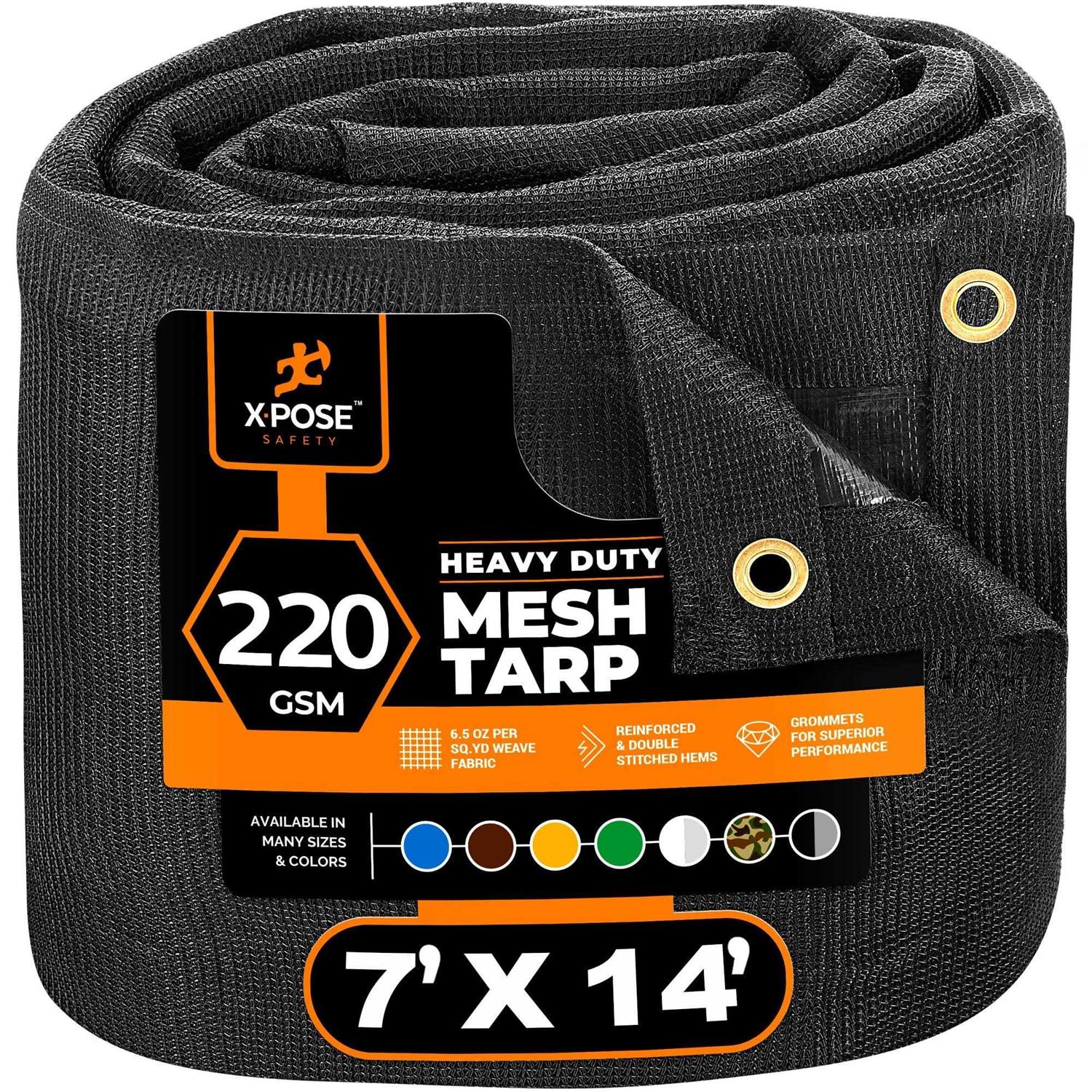 Xpose Safety Heavy Duty Mesh Tarp Multipurpose Black Protective Cover with Air Flow - Zenithce