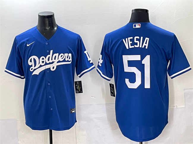 Los Angeles Dodgers #51 Alex Vesia Blue Cool Base Stitched Jersey - Zenithce