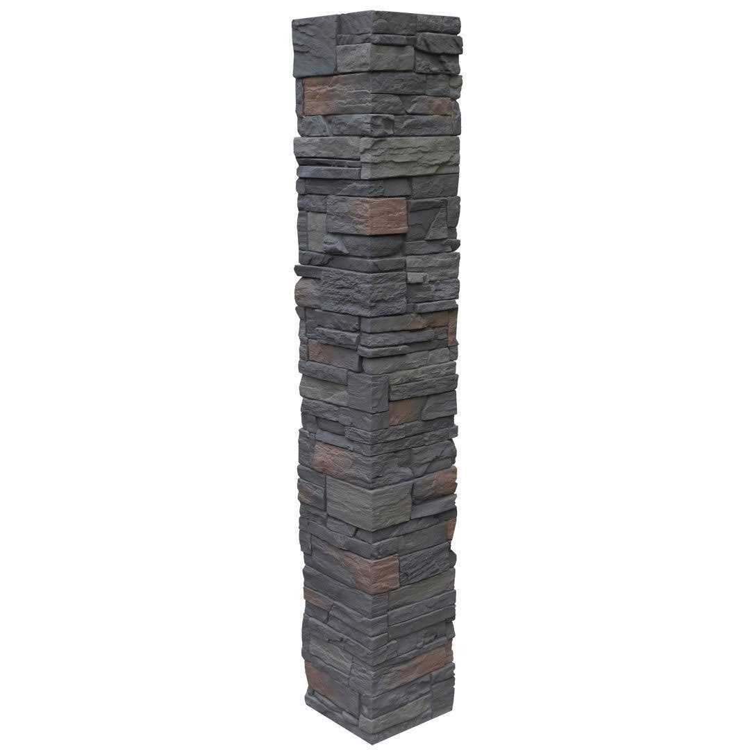 NextStone Country Ledgestone 8 in. x 8 in. x 47 Polyurethane Faux Stone Split Post Cover - Zenithce