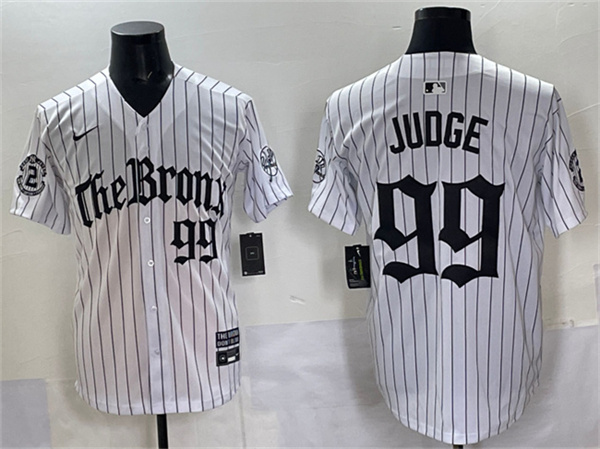 New York Yankees #99 Aaron Judge White Pinstripe 'Gothic Legacy Edition' Vapor Premier Limited Stitched Jersey - Zenithce