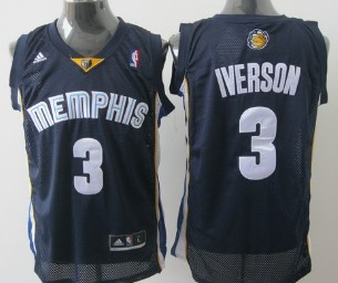 Memphis Grizzlies #3 Allen Iverson Navy Blue Swingman Jersey - Zenithce