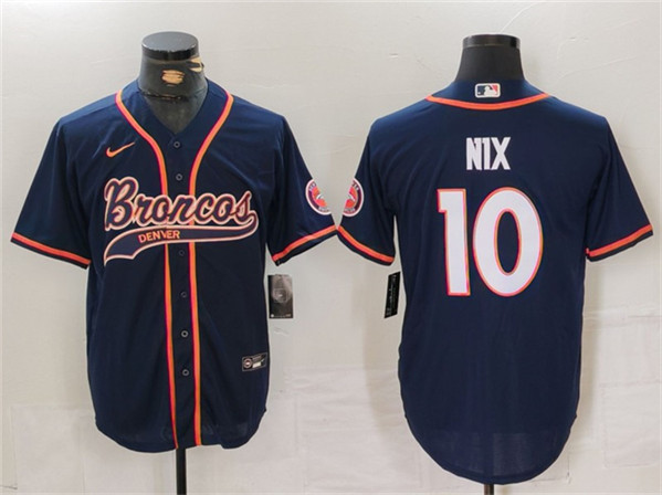 Denver Broncos #10 Bo Nix Navy Cool Base Stitched Jersey - Zenithce
