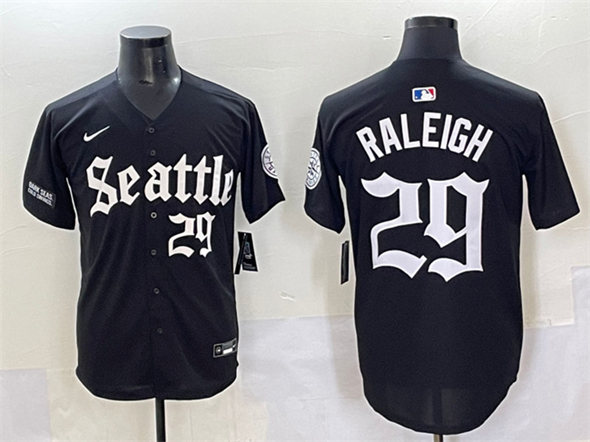 Seattle Mariners #29 Cal Raleigh Black 'Deep Sea Gothic Edition' Vapor Premier Limited Stitched Jersey - Zenithce