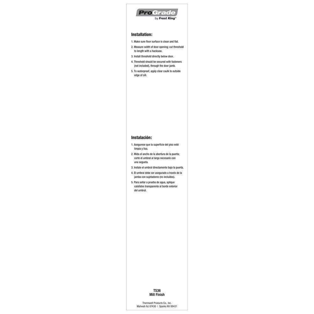 Frost King Aluminum & Vinyl Door Sweep - Zenithce