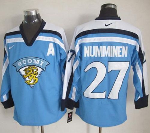 Jets #27 Teppo Numminen Light Blue Nike Throwback Stitched Jersey - Zenithce