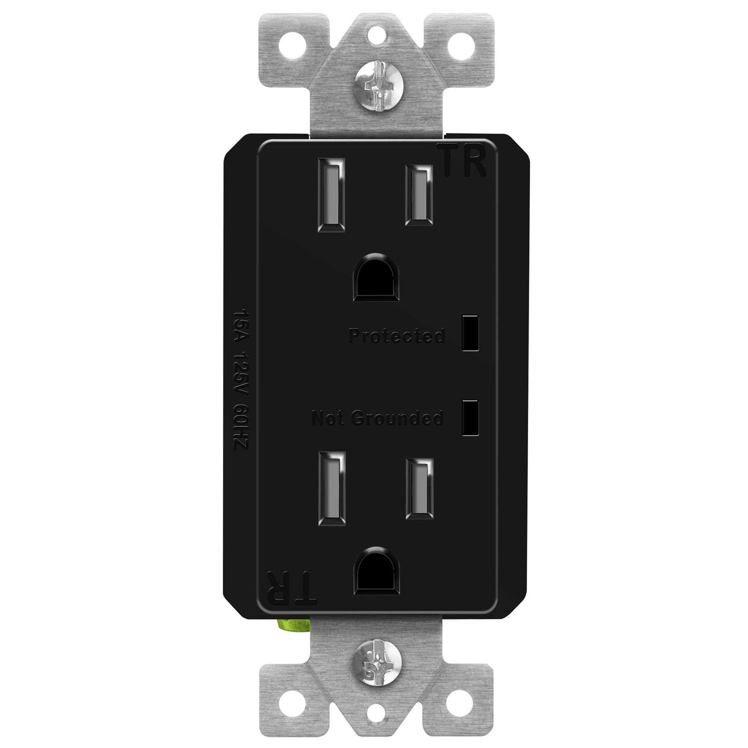 TOPGREENER Surge Protector Receptacle with Grounding Indicator Child Safe - Zenithce