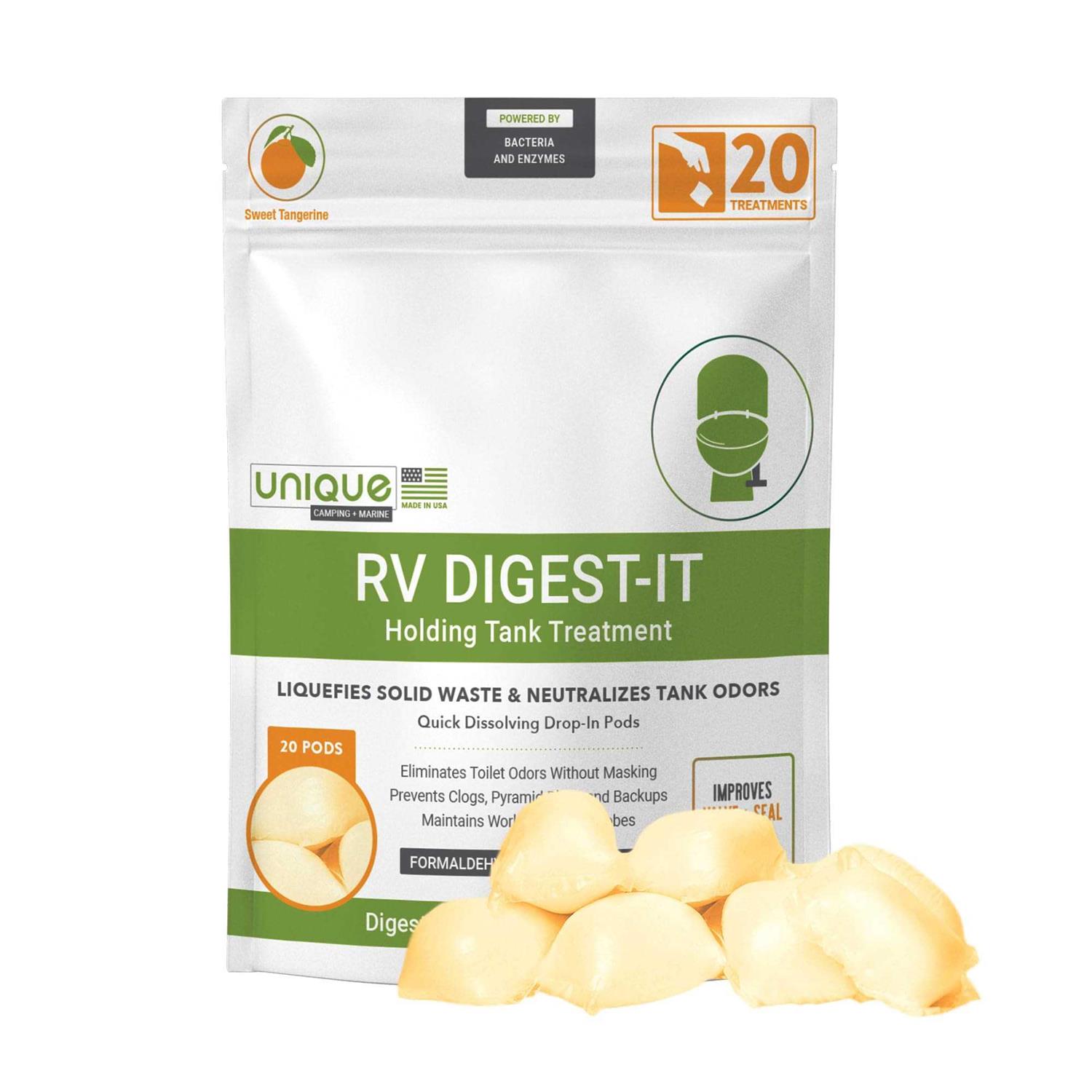 Unique RV Digest-It Black Tank Treatment Concentrated Drop-In Pod Toilet Treatment - Zenithce