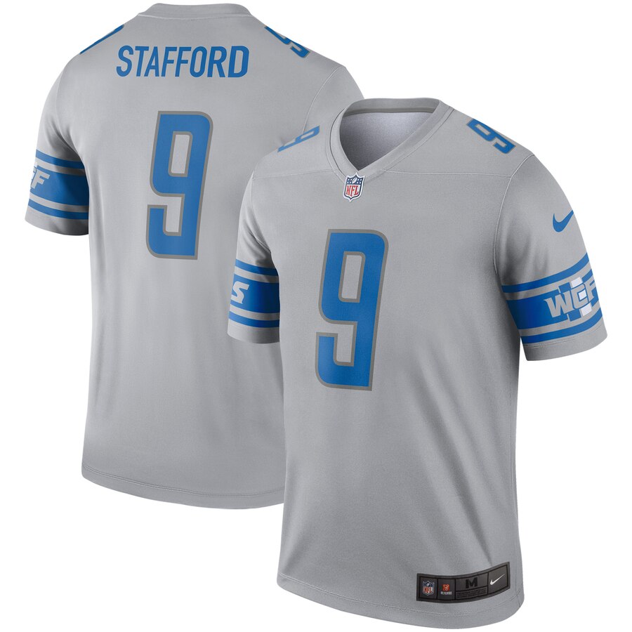 Detroit Lions Matthew Stafford Nike Gray Inverted Legend Jersey - Zenithce