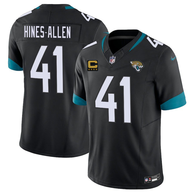 Jacksonville Jaguars #41 Josh Hines-Allen Black 2025 With 4-Star C Patch F.U.S.E. Vapor Limited Stitched Jersey - Zenithce