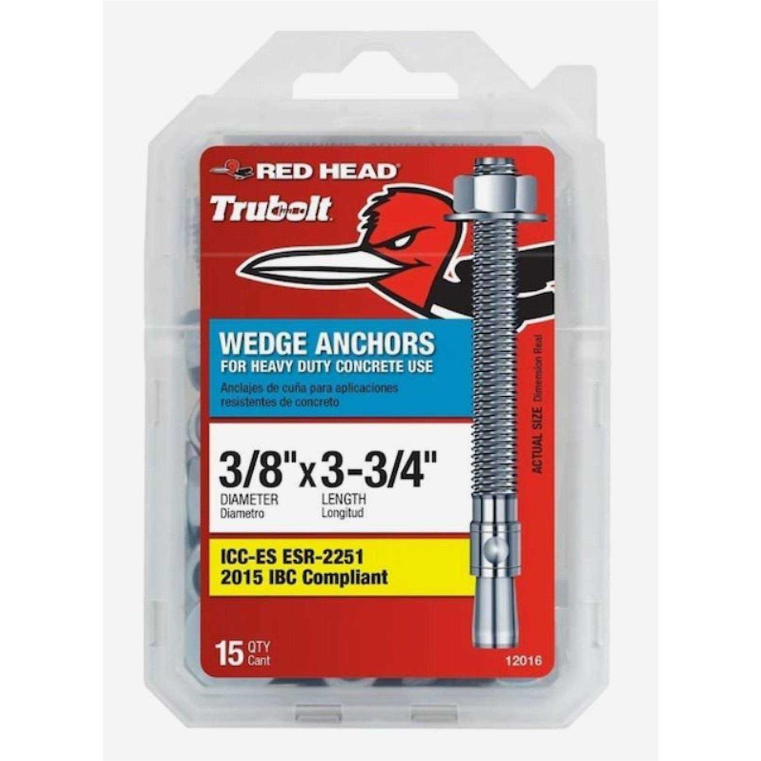 Red Head 3/4 in. x 5-1/2 in. Wedge Anchor 10CT 02992 - Zenithce