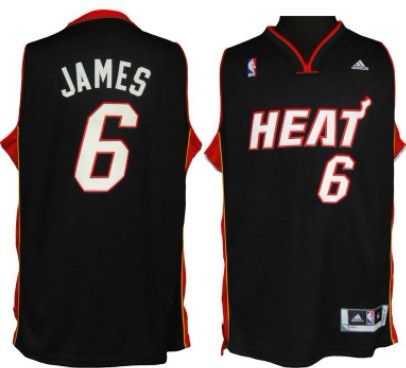 Miami Heat #6 LeBron James Revolution 30 Swingman Black Jersey - Zenithce