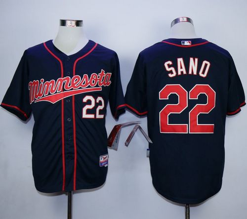 Twins #22 Miguel Sano Navy Blue Cool Base Stitched Jersey - Zenithce