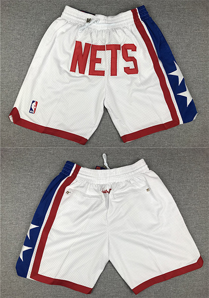 Brooklyn Nets Retro White Shorts (Run Smaller) - Zenithce