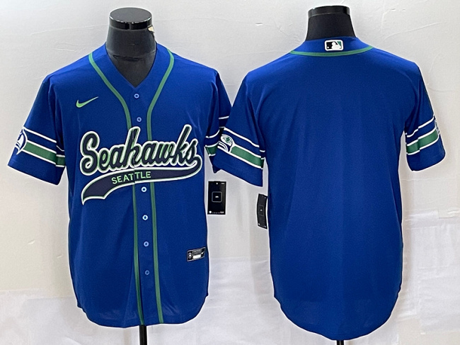 Seattle Seahawks Royal Throwback Cool Base Stitched Jersey - Zenithce