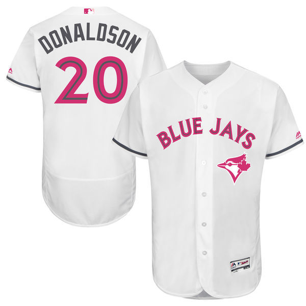 Toronto Blue Jays #20 Josh Donaldson Majestic White Mother's Day Flex Base Stitched Jersey - Zenithce