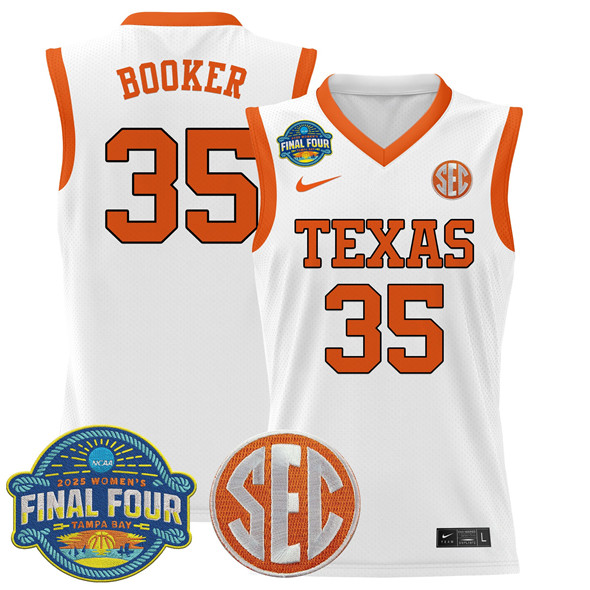 Texas Longhorns #35 Madison Booker White 2025 Sec Women’s Final Four Patch Stitched Jersey - Zenithce