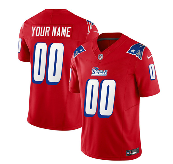 New England Patriots Custom Red 2023 F.U.S.E. Throwback Limited Stitched Jersey - Zenithce