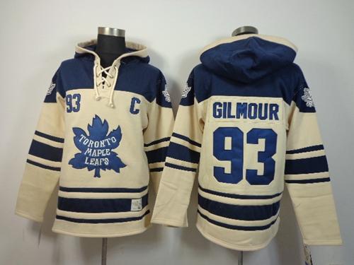 Maple Leafs #93 Doug Gilmour Cream Sawyer Hooded Sweatshirt Stitched Jersey - Zenithce