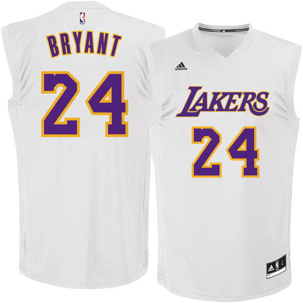 Los Angeles Lakers #24 Kobe Bryant White Chase Fashion Replica Jersey - Zenithce