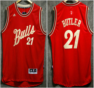 Chicago Bulls #21 Jimmy Butler Revolution 30 Swingman 2015 Christmas Day Red Jersey - Zenithce