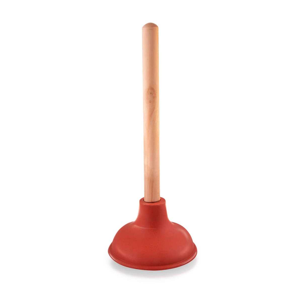 SUPPLYGIANT Heavy Duty Toilet Plunger For Bathroom Strong Suction Force Cup Rubber with 18 in. Wooden Handle to Fix Clogged Toilets and Drains - Zenithce