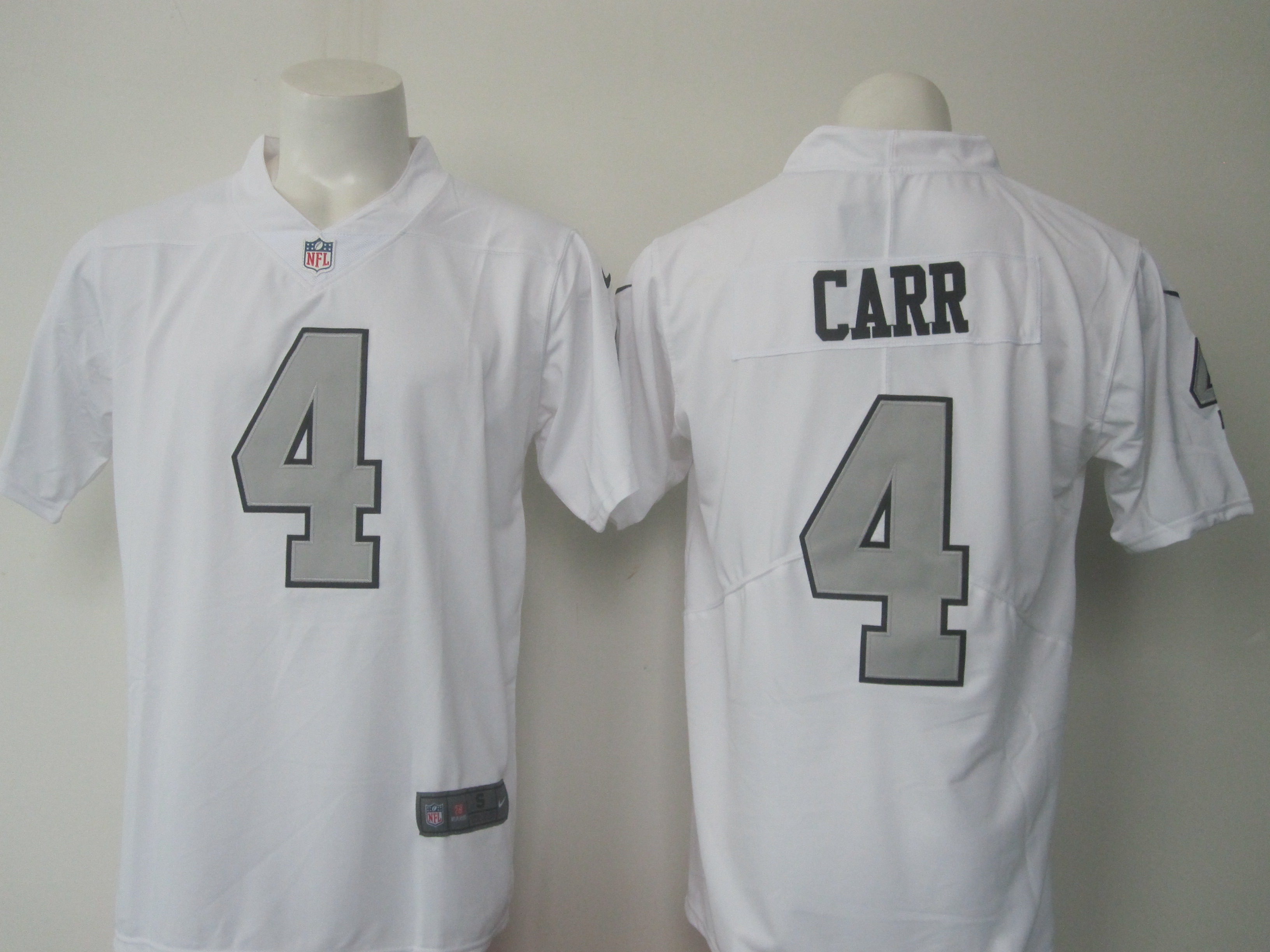 Raiders #4 Derek Carr White Limited Rush Stitched Nike Jersey - Zenithce
