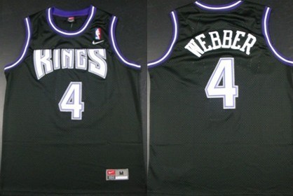 Sacramento Kings #4 Chris Webber Black Swingman Jersey - Zenithce