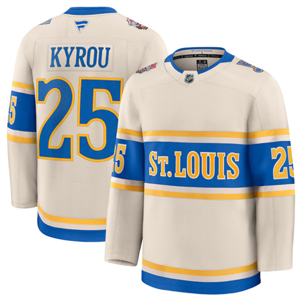 St. Louis Blues #25 Jordan Kyrou Cream 2024-25 Winter Classic Stitched Jersey - Zenithce