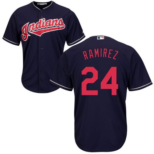 Indians #24 Manny Ramirez Navy Blue New Cool Base Stitched Jersey - Zenithce