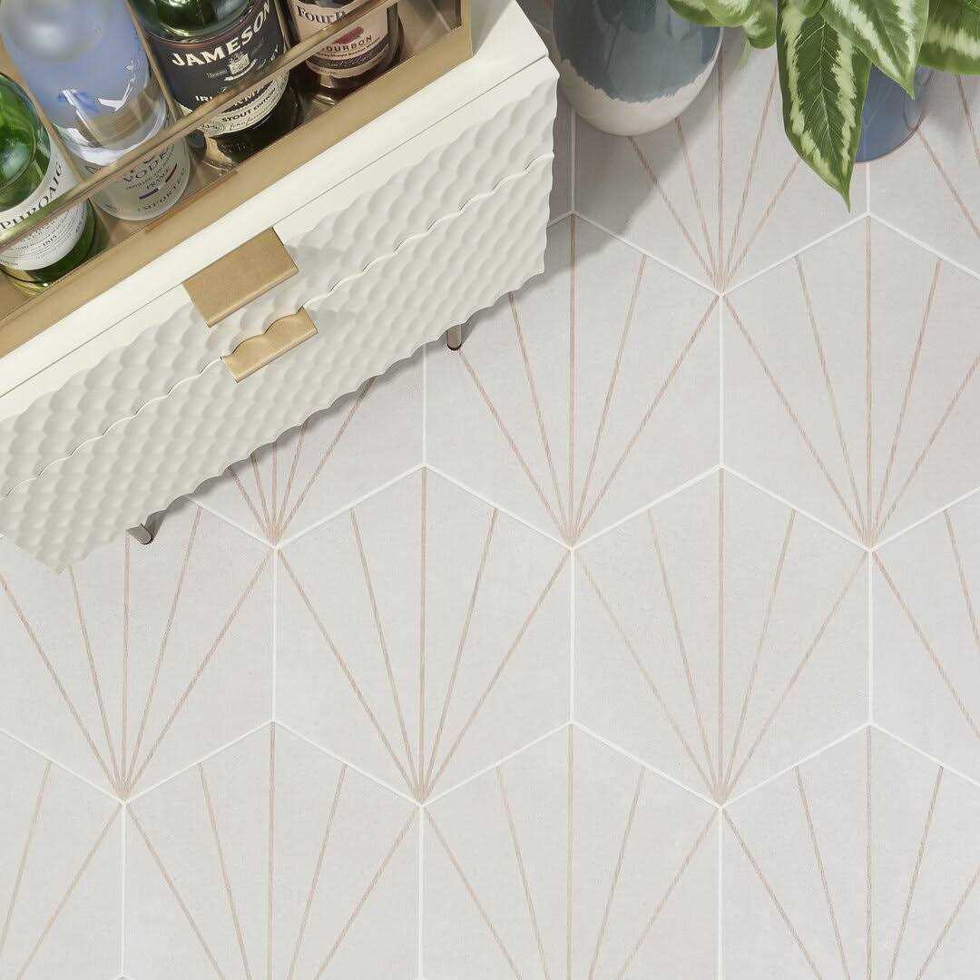 Ivy Hill Tile Klyda Beams 12.6 in. x 14.5 in. Matte Hexagon Porcelain Floor and Wall Tile - Zenithce