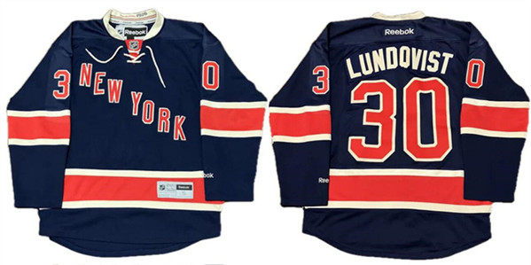 New York Rangers #30 Henrik Lundqvist Navy Stitched Jersey - Zenithce