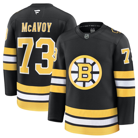 Boston Bruins #73 Charlie McAvoy Black 2025 Home Stitched Jersey - Zenithce