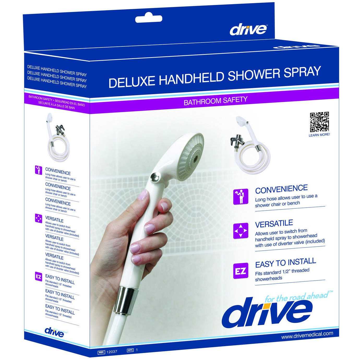 Drive Medical Handheld Shower Head Spray with Diverter Valve - Zenithce