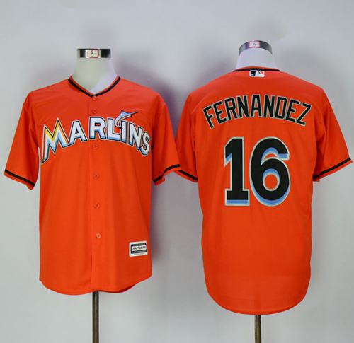 Marlins #16 Jose Fernandez Orange New Cool Base Stitched Jersey - Zenithce