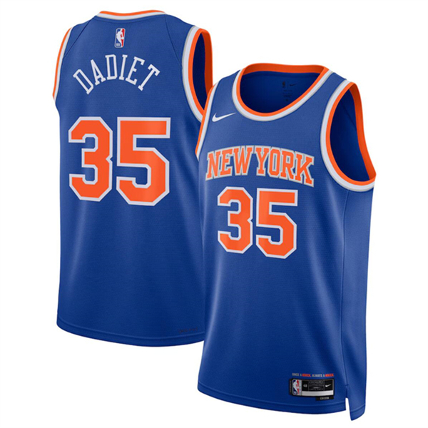 New York Knicks #35 Pacome Dadiet Blue 2024 Draft Icon Edition Swingman Stitched Jersey - Zenithce