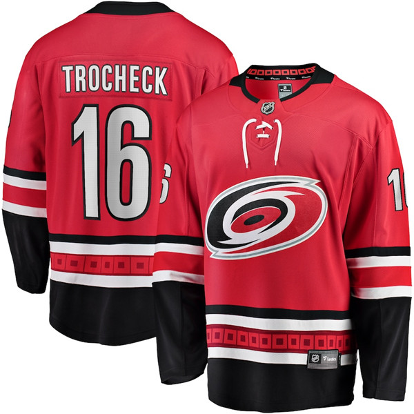 Carolina Hurricanes #16 Vincent Trocheck Red Stitched Jersey - Zenithce