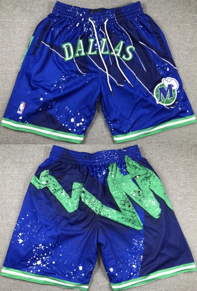 Dallas Mavericks Royal Green Shorts (Run Small) - Zenithce