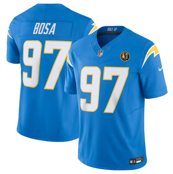 Los Angeles Chargers #97 Joey Bosa Light Blue 2023 F.U.S.E. With John Madden Patch Vapor Limited Stitched Jersey - Zenithce