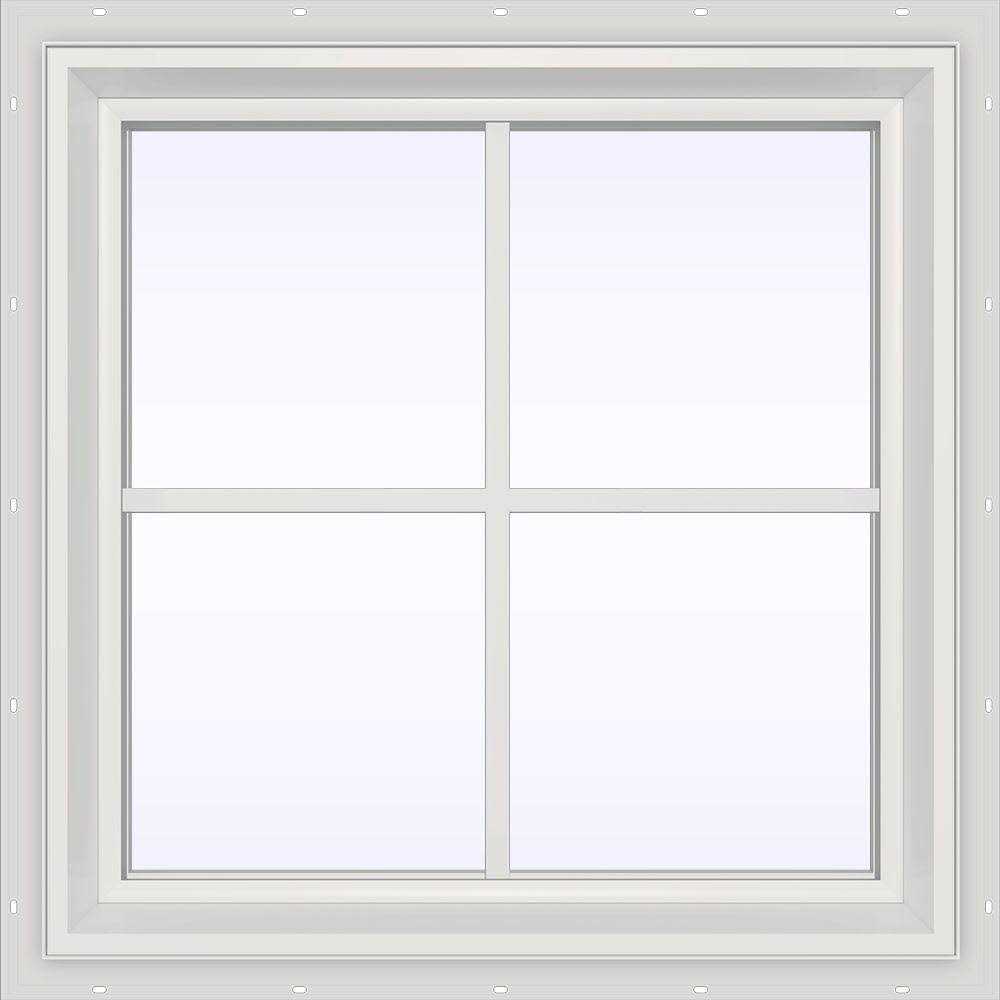 JELD-WEN 23.5 in. x 23.5 in. V-2500 Series White Vinyl Fixed Octagon Geometric Window w/ Low-E 366 Glass - Zenithce