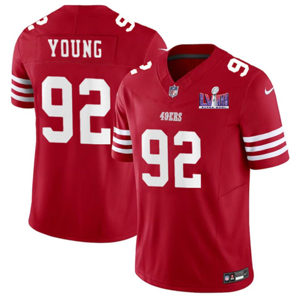 San Francisco 49ers #92 Chase Young Red 2024 F.U.S.E. Super Bowl LVIII Patch Vapor Untouchable Limited Stitched Jersey - Zenithce