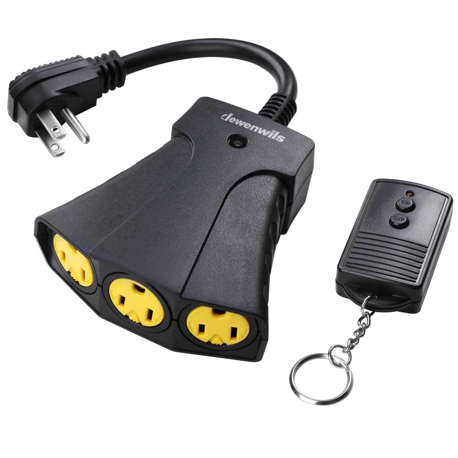 Dewenwils Outdoor Power Stake Timer Waterproof 100FT Remote Control Outlet Timer - Zenithce