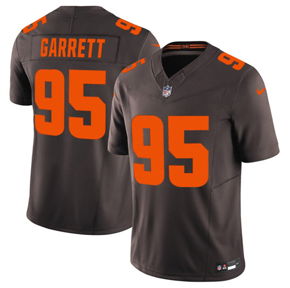 Cleveland Browns #95 Myles Garrett Brown 2025 F.U.S.E. Alpha Dawg Limited Stitched Jersey - Zenithce