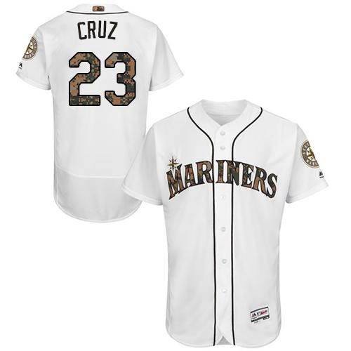 Mariners #23 Nelson Cruz White Flexbase Authentic Collection 2016 Memorial Day Stitched Jersey - Zenithce