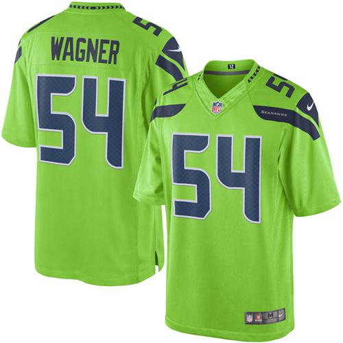 Seahawks #54 Bobby Wagner Green Stitched Limited Rush Jersey - Zenithce