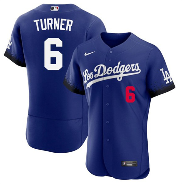Los Angeles Dodgers #6 Trea Turner 2021 Royal City Connect Flex Base Stitched Baseball Jersey - Zenithce