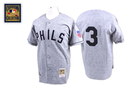 Mitchell And Ness 1942 Phillies #3 Chuck Klein Grey Stitched Jersey - Zenithce
