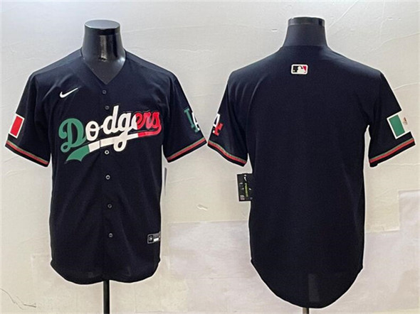 Los Angeles Dodgers Blank Black Mexico Flag Limited Stitched Jersey - Zenithce